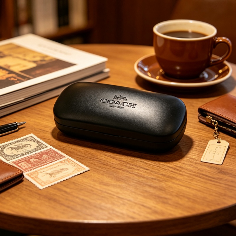 Travel Accessories Gifts For Men - حافظة نظارات صلبة سوداء من COACH