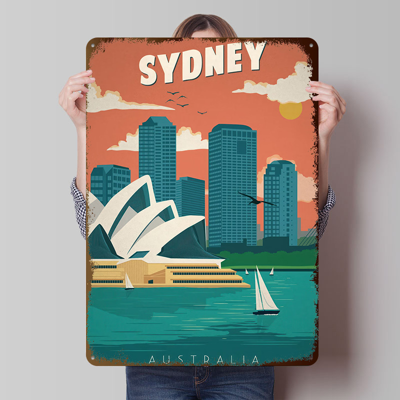 Travel Accessories Sydney - لافتة سيدني السياحية المخصصة، لافتات معدنية
