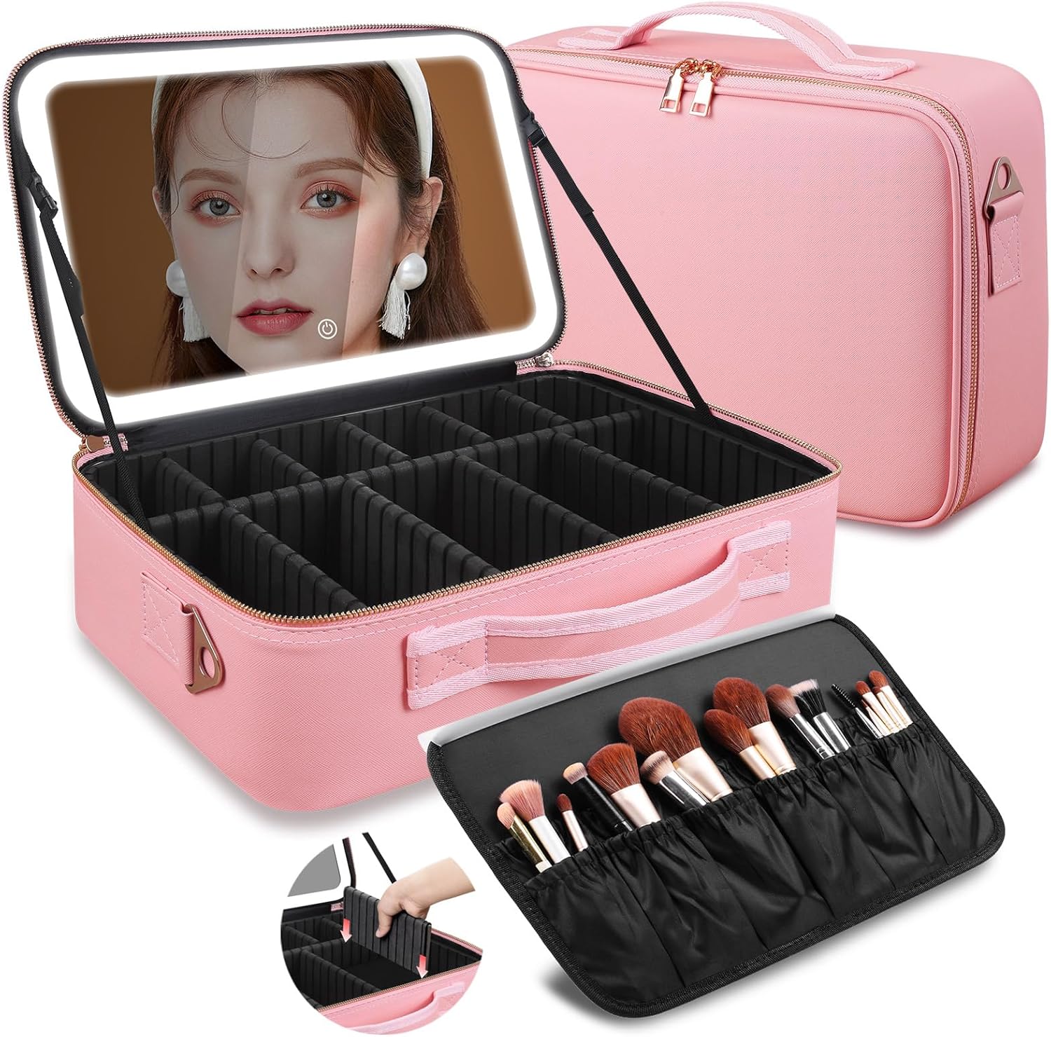 Travel Packing Accessories - حقيبة مكياج كبيرة السعة 15''×11'' مع