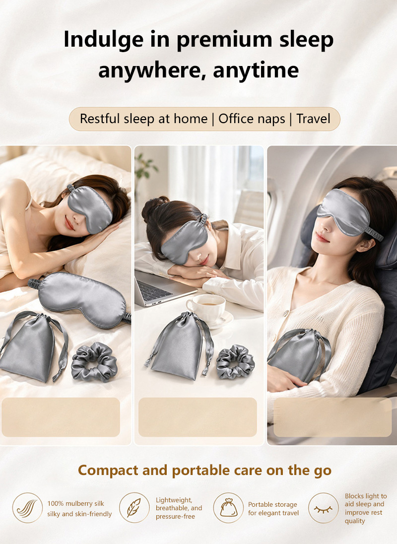 قناع نوم حريري مزدوج الجوانب ل - مراجعة Travel Accessories Eye Mask وسعره