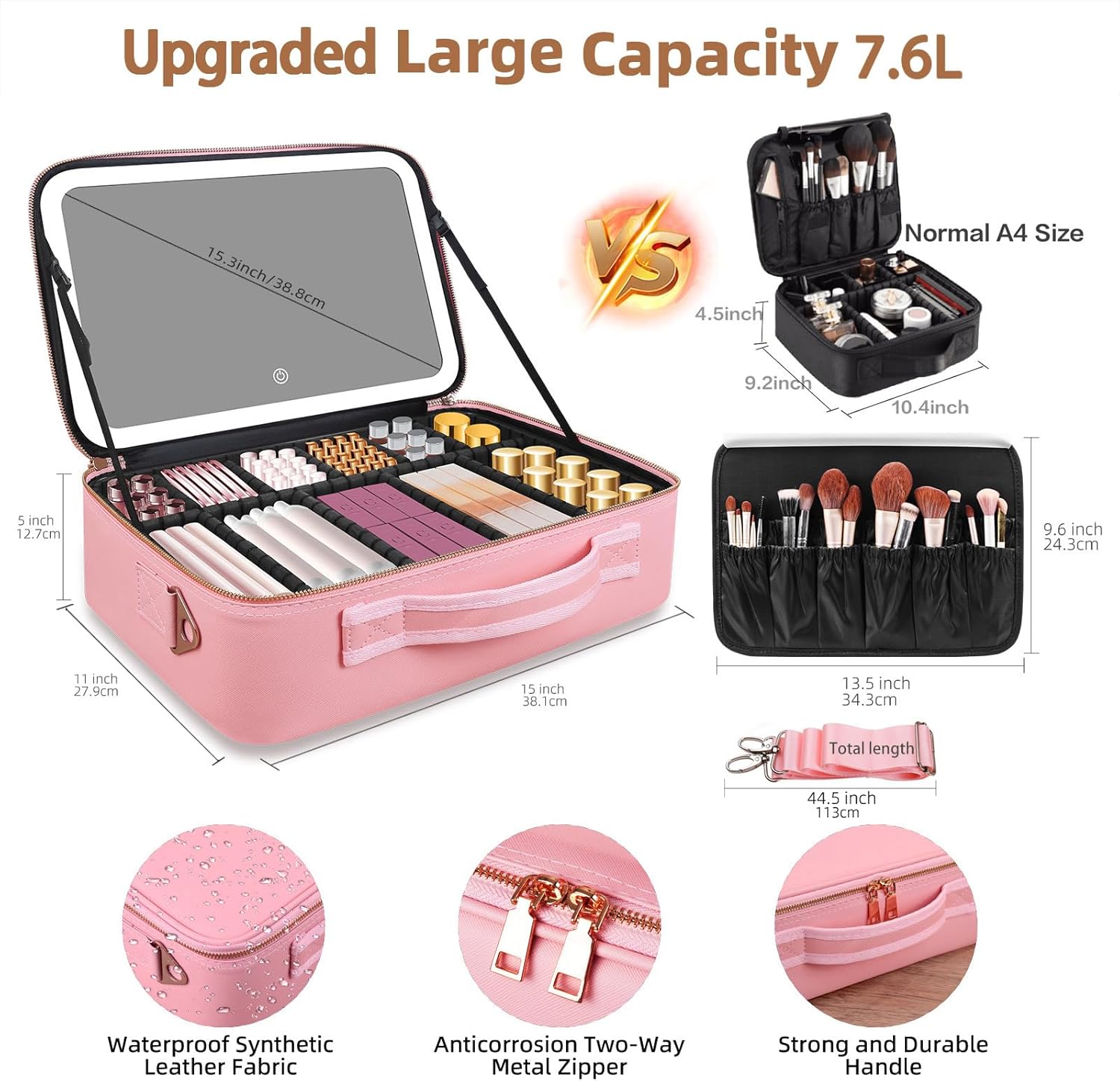 حقيبة مكياج كبيرة السعة 15''×1 - مراجعة Travel Packing Accessories وسعره